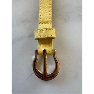 Lacey Lane little girls XS 4-6 year belt pastel yellow thin imported gold buckle